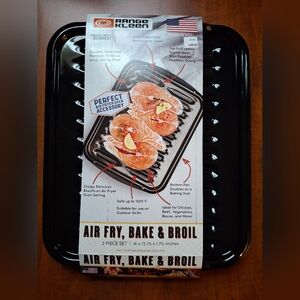 Range Kleen Porcelain Broiler Pan & Grill 12.75" x 16" Has One Small Mark